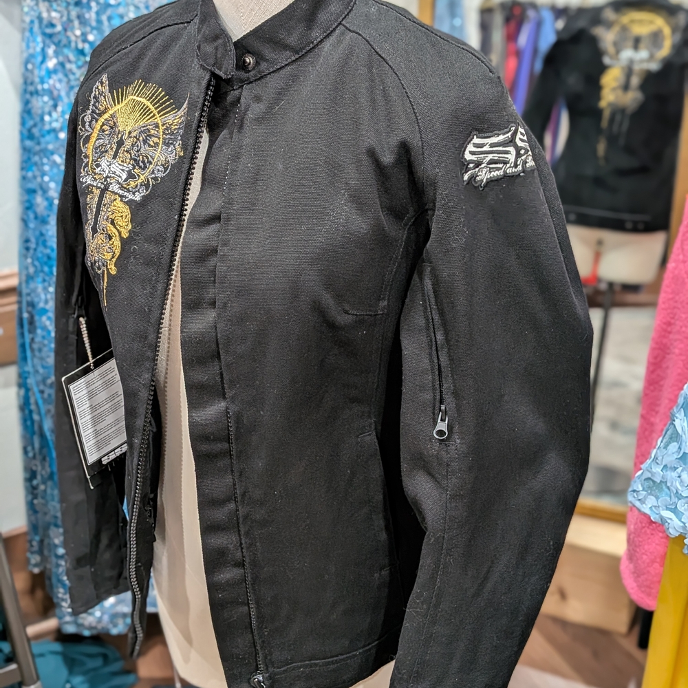 Black Jacket with Embroidered Design